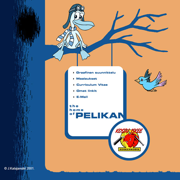 Kuvakaappaus ensimmäisistä kotisivuistani vuodelta 2000.